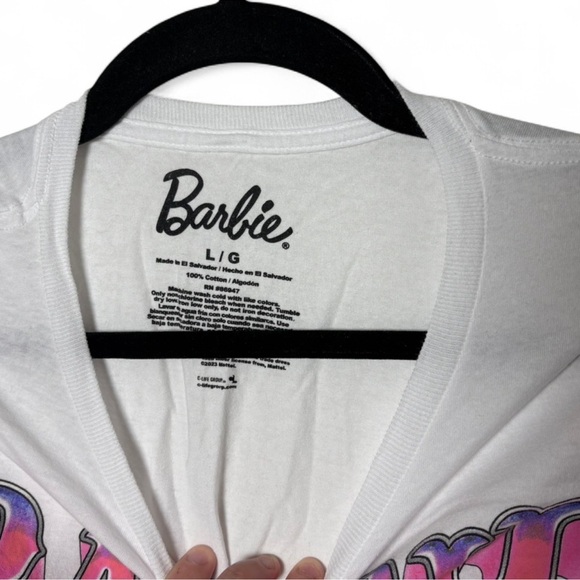 Barbie Cowgirl Graphic Tee White Cotton T-Shirt Size Large - Picture 3 of 4